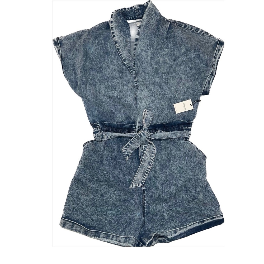 Jean Romper with wrap detail